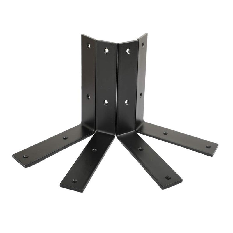 WINKER Corner Brace 4 Pcs Shelf Bracket Heavy Duty Black Steel L WINKER Corner Brace, Decorative Joint Angle Bracket for Shelf 6 InchX6 Inch Shelves Wall Hanging Bracket with Screws - Image 4